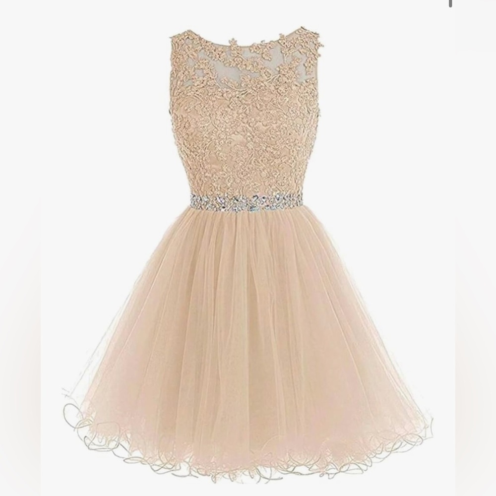 New Appliques Prom Dresses Short Tulle Homecoming Party Cocktail Gowns
